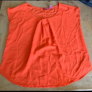 Orange Sleeveless Relaxed Blouse